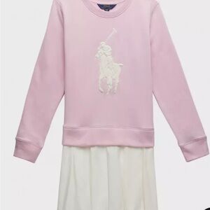 Ralph Lauren  Girl's Big Pony Fleece Sweatshirt Dress Size 5